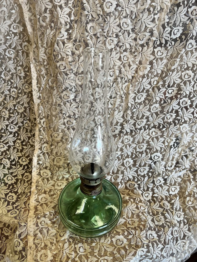 DEPRESSION GLASS OIL LAMP