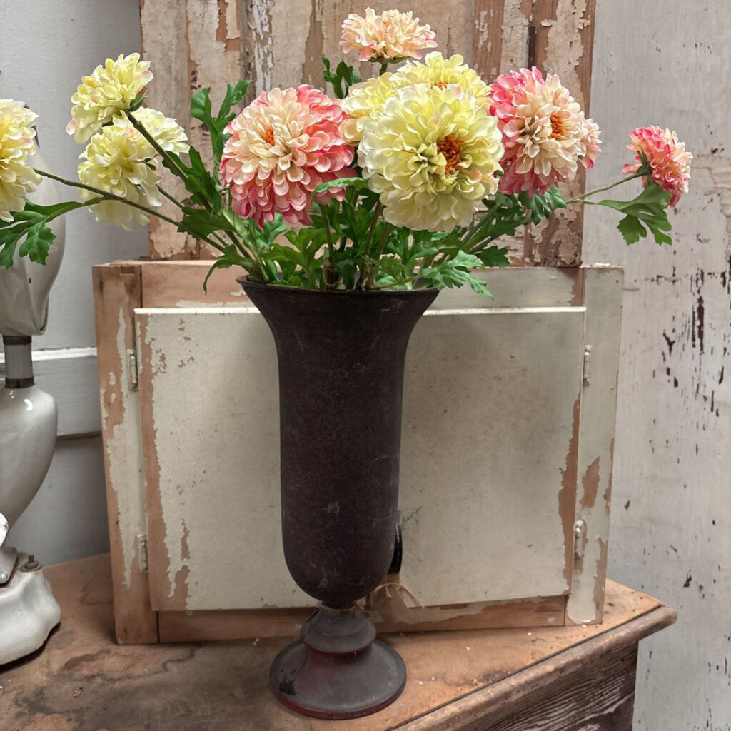 RUSTY TIN FOOTED URN