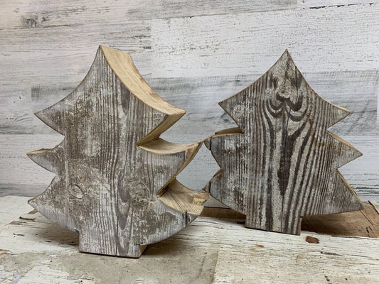 Vintage Reclaimed Wood Mill Wood Barn Wood Salvage Wood Cutout Christmas Tree Decor Figurine