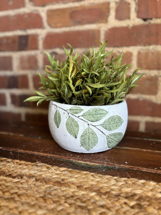 CEMENT PLANTER WITH LEAVES