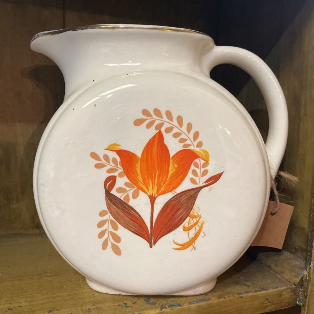 Orange Flower Pitcher