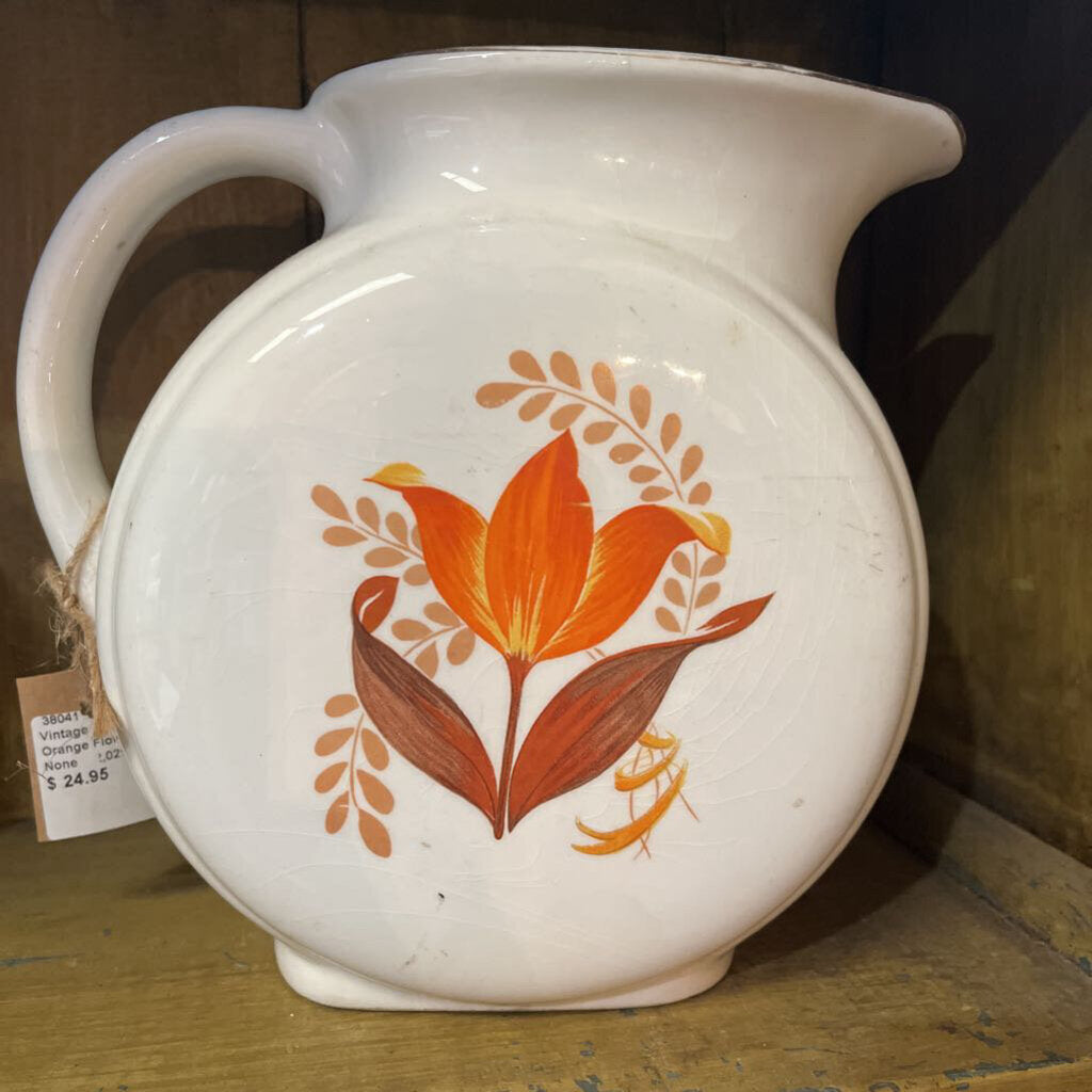 Orange Flower Pitcher