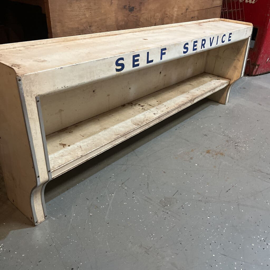 VINTAGE GAS STATION SELF SERVE OIL SHELF WITH LIGHT