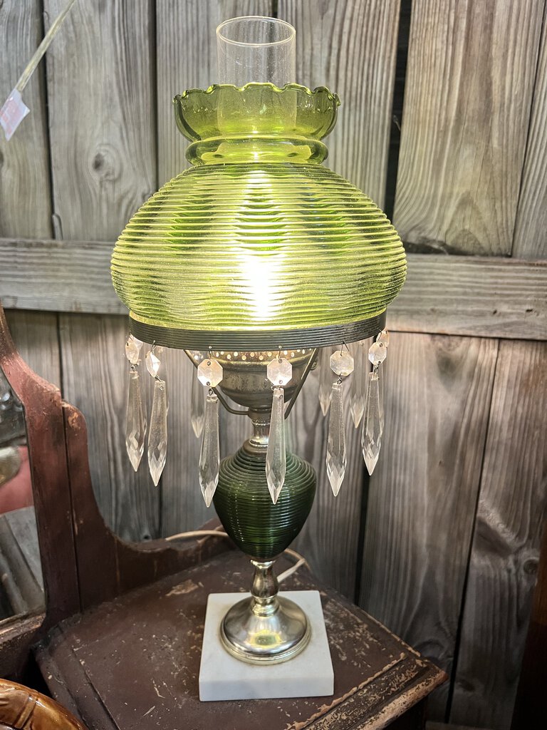 Pair Green Lamps