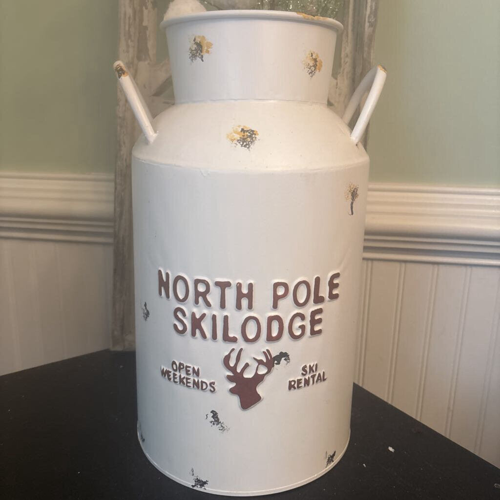 SKI LODGE MILK CAN