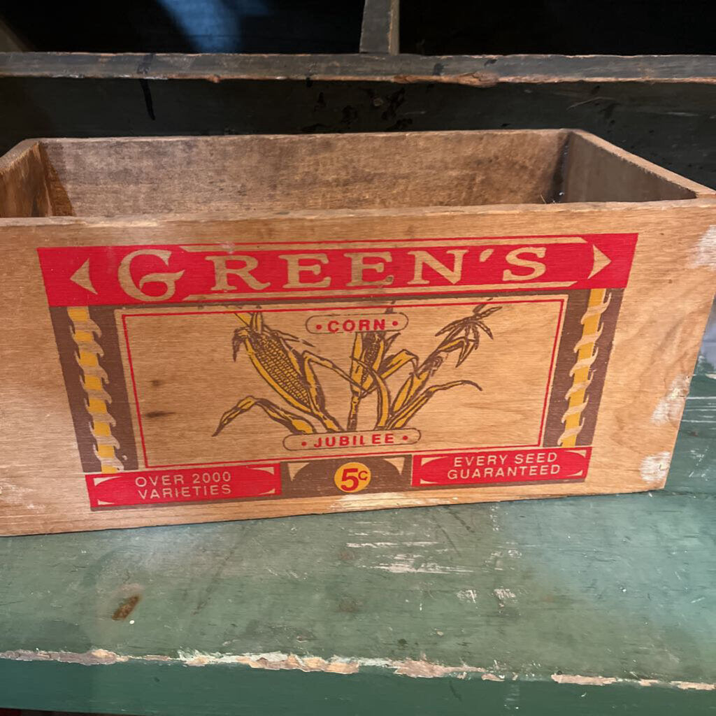 WOODEN FARM GREENS BOX CORN JUBILEE