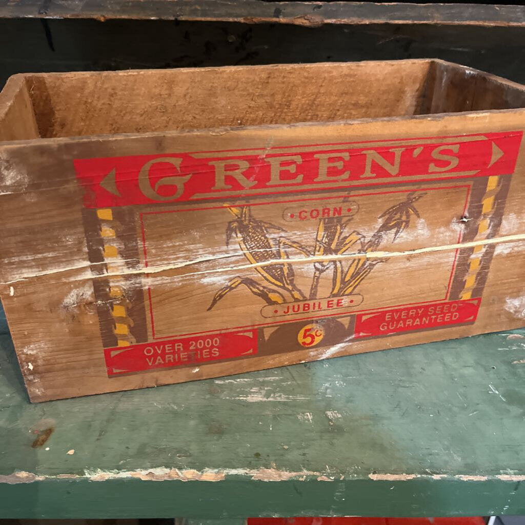 WOODEN FARM GREENS BOX CORN JUBILEE