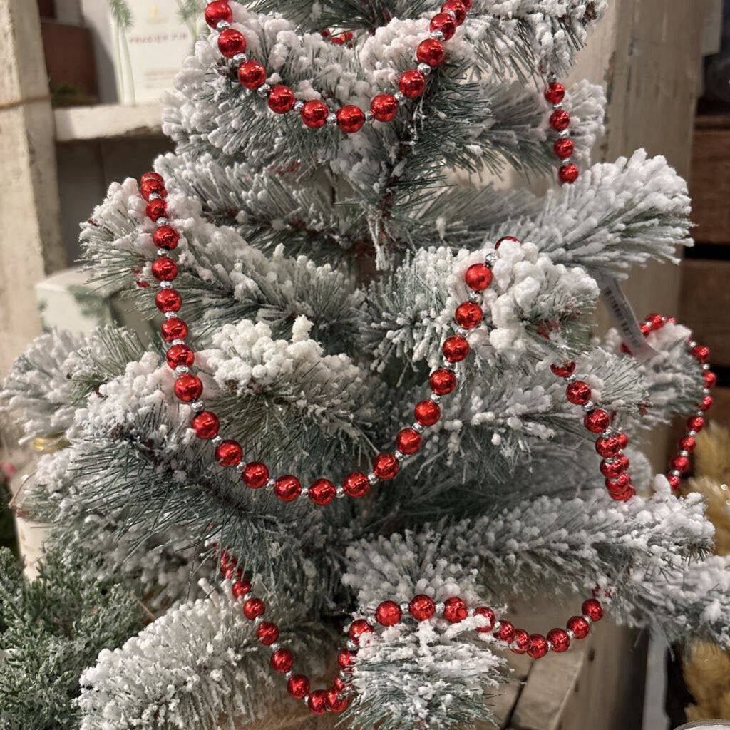 RED AND SILVER BEAD GARLAND