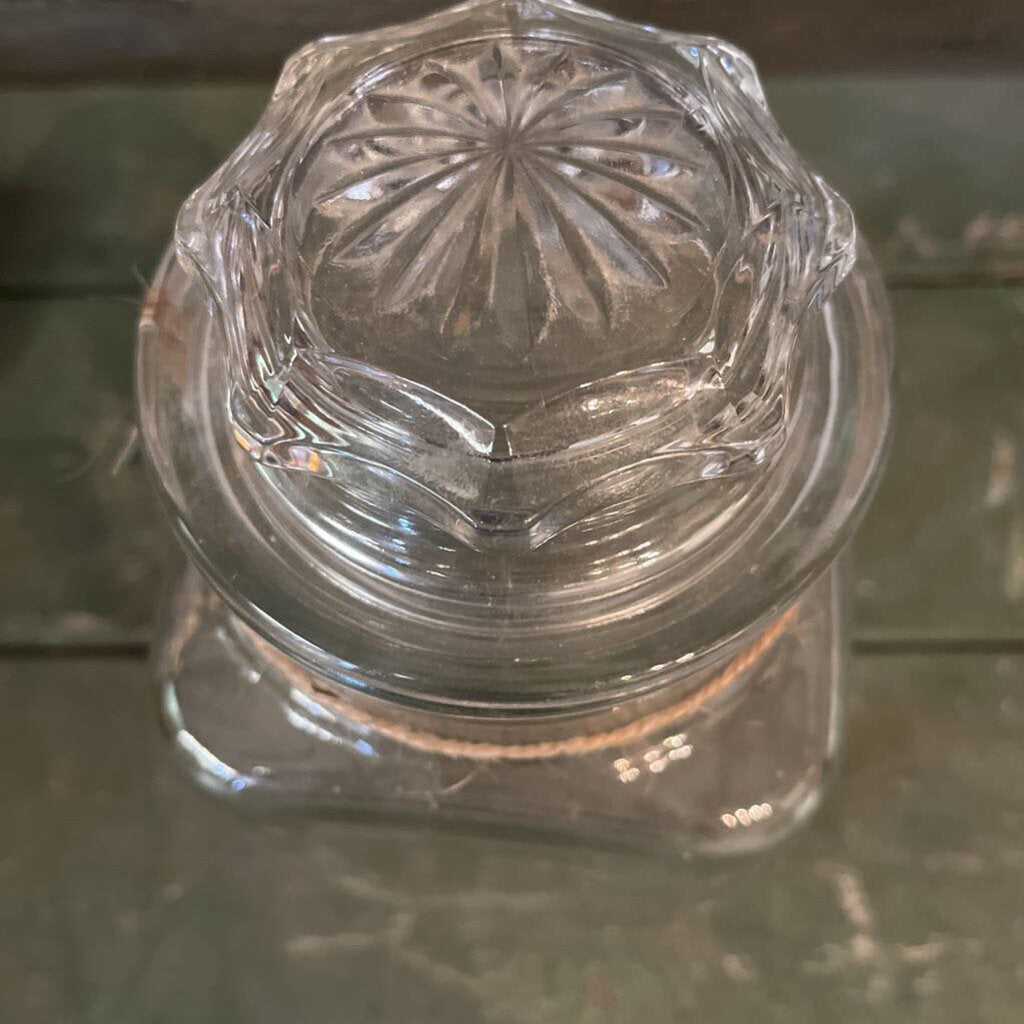 VINTAGE LARGE GLASS JAR WITH LID