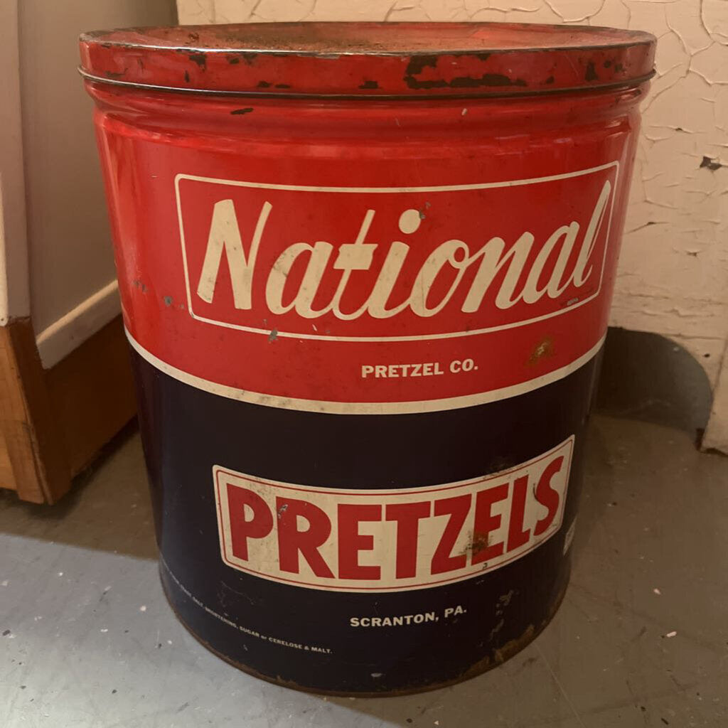 NATIONAL PRETZELS COLLECTIBLE LARGE TIN