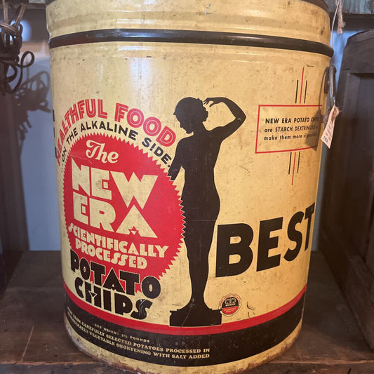 1950s NEW ERA POTATO CHIPS TIN CAN