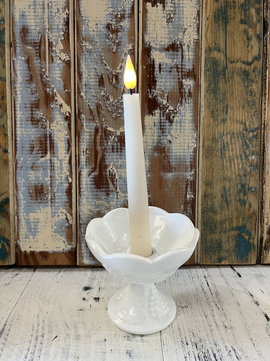 Milk Glass Candle Holder