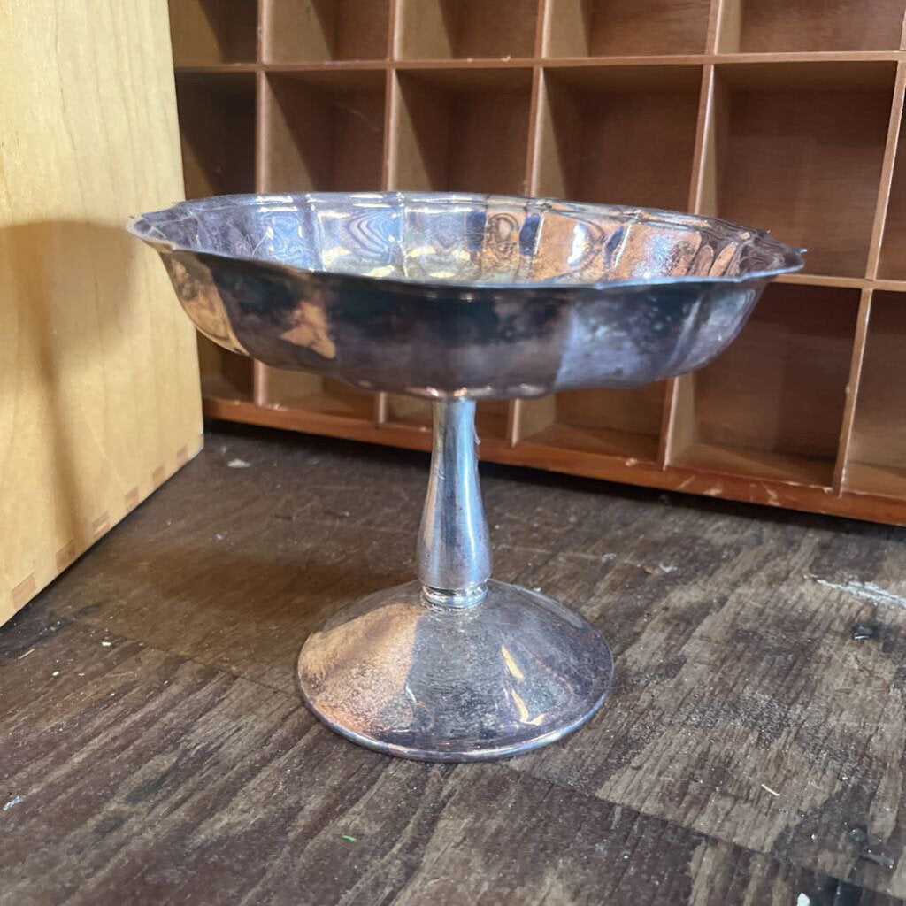 SILVER PEDESTAL DISH