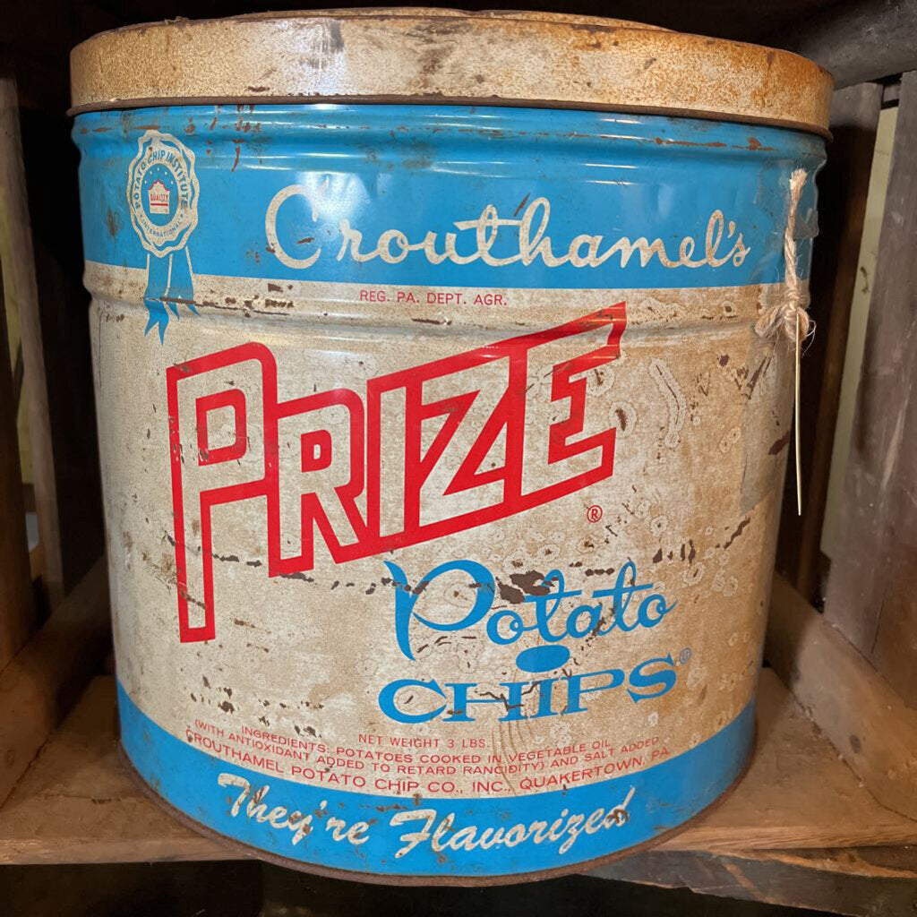 CROUTHAMEL'S PRIZE POTATO CHIP LARGE TIN