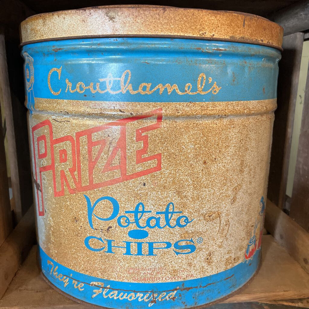 CROUTHAMEL'S PRIZE POTATO CHIP LARGE TIN