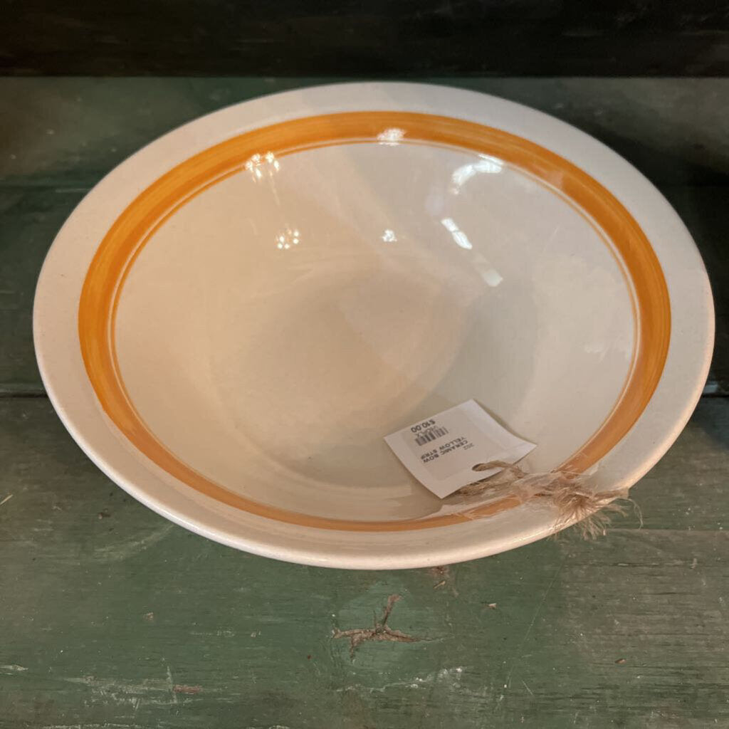 CERAMIC BOWL YELLOW STRIPE