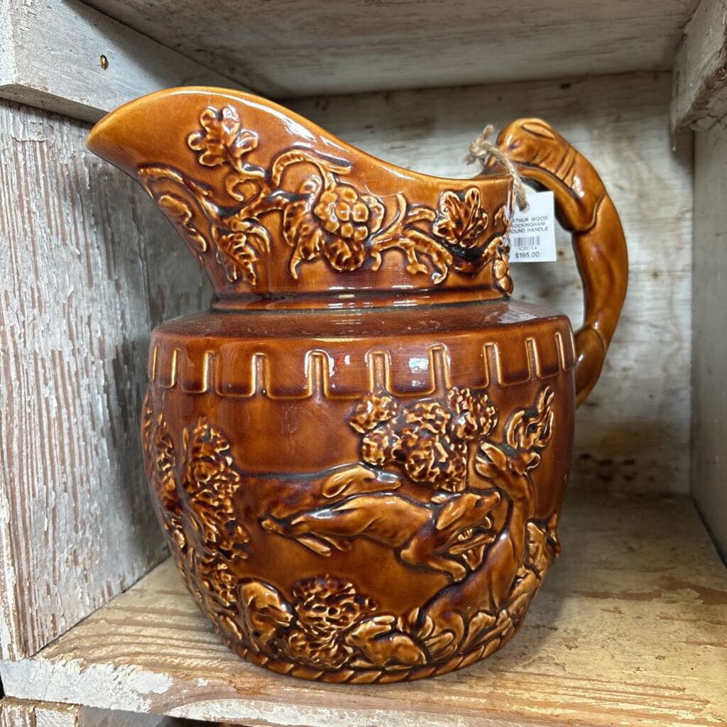 ARTHUR WOOD ROCKINGHAM HOUND HANDLE PITCHER