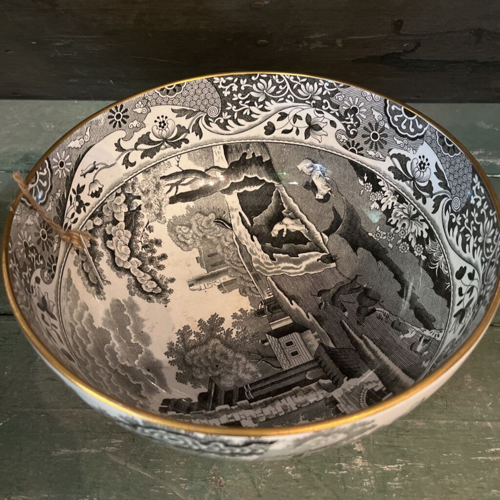 COPELAND SPODE ENGLAND ITALIAN BLACK AND WHITE BOWL