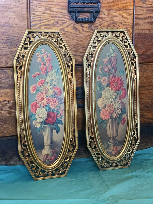 GOLD FRAME FLORAL PICTURE