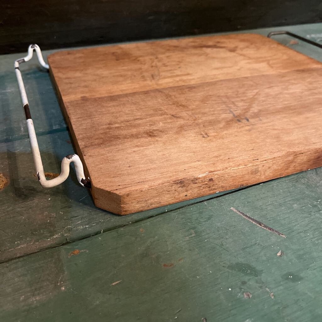 WOODEN RECTABLE CUTTING BOARD BUTCHER BLOCK WITH HANDLES