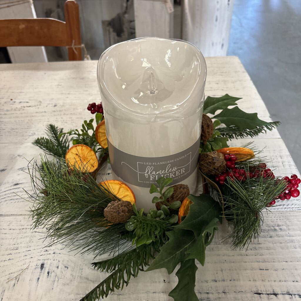 PINE AND ORANGE CANDLE RING