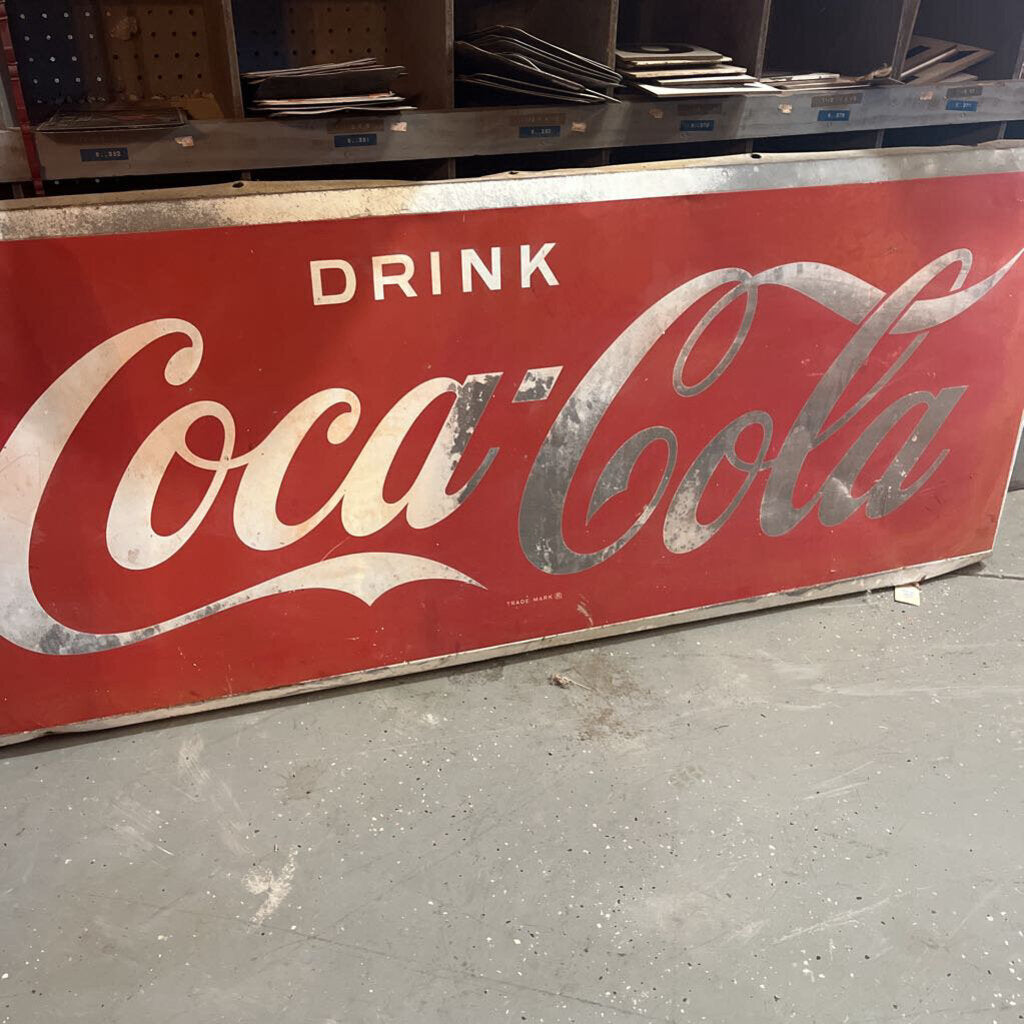 VINTAGE LARGE METAL COCA COLA SIGN