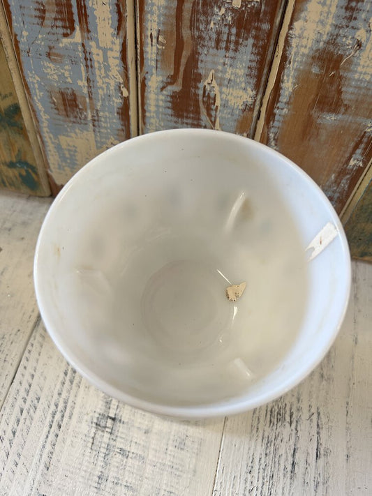 MILK GLASS PEDESTAL BOWL