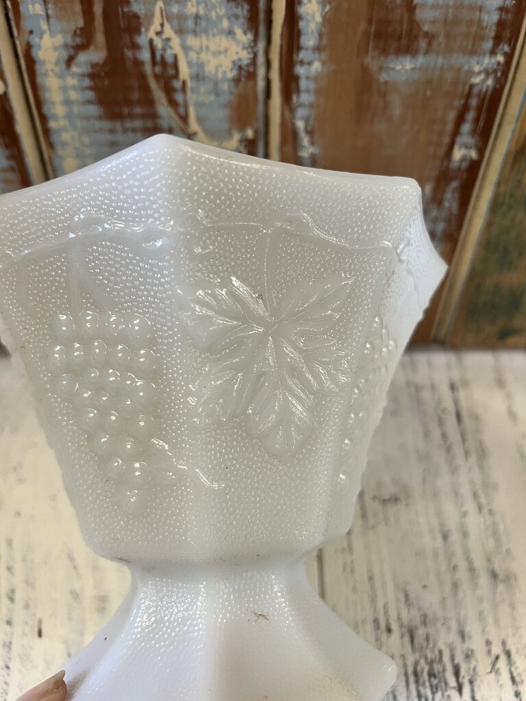 MILK GLASS PEDESTAL COMPOTE BOWL