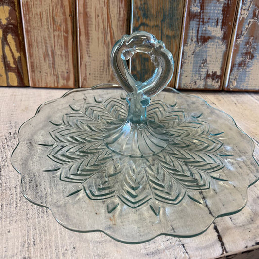 JEANNETTE BLUE GLASS TIDBIT TRAY