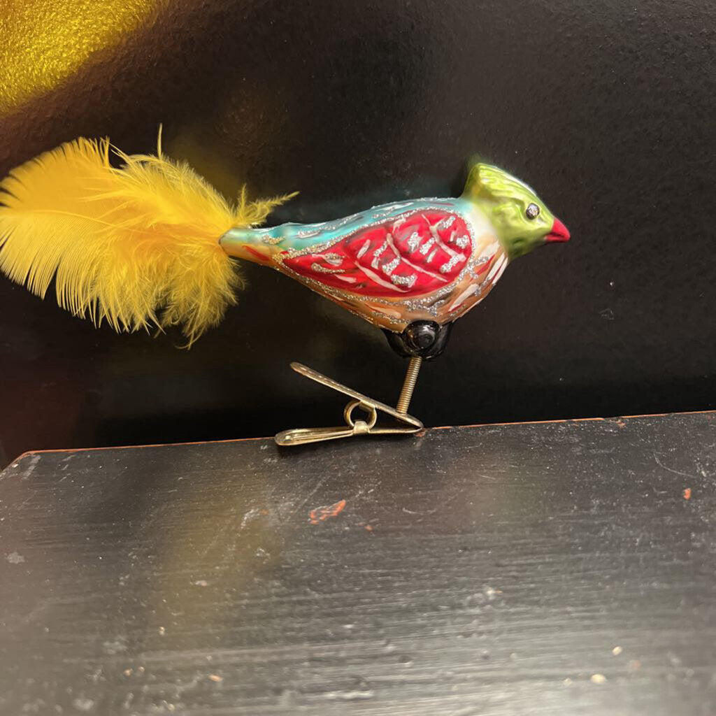 VINTAGE BIRD CLIP ON ORNAMENT