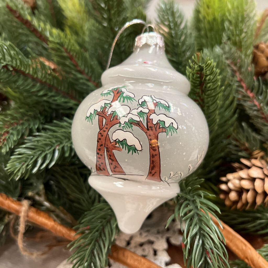 SNOWY TREES ORNAMENT