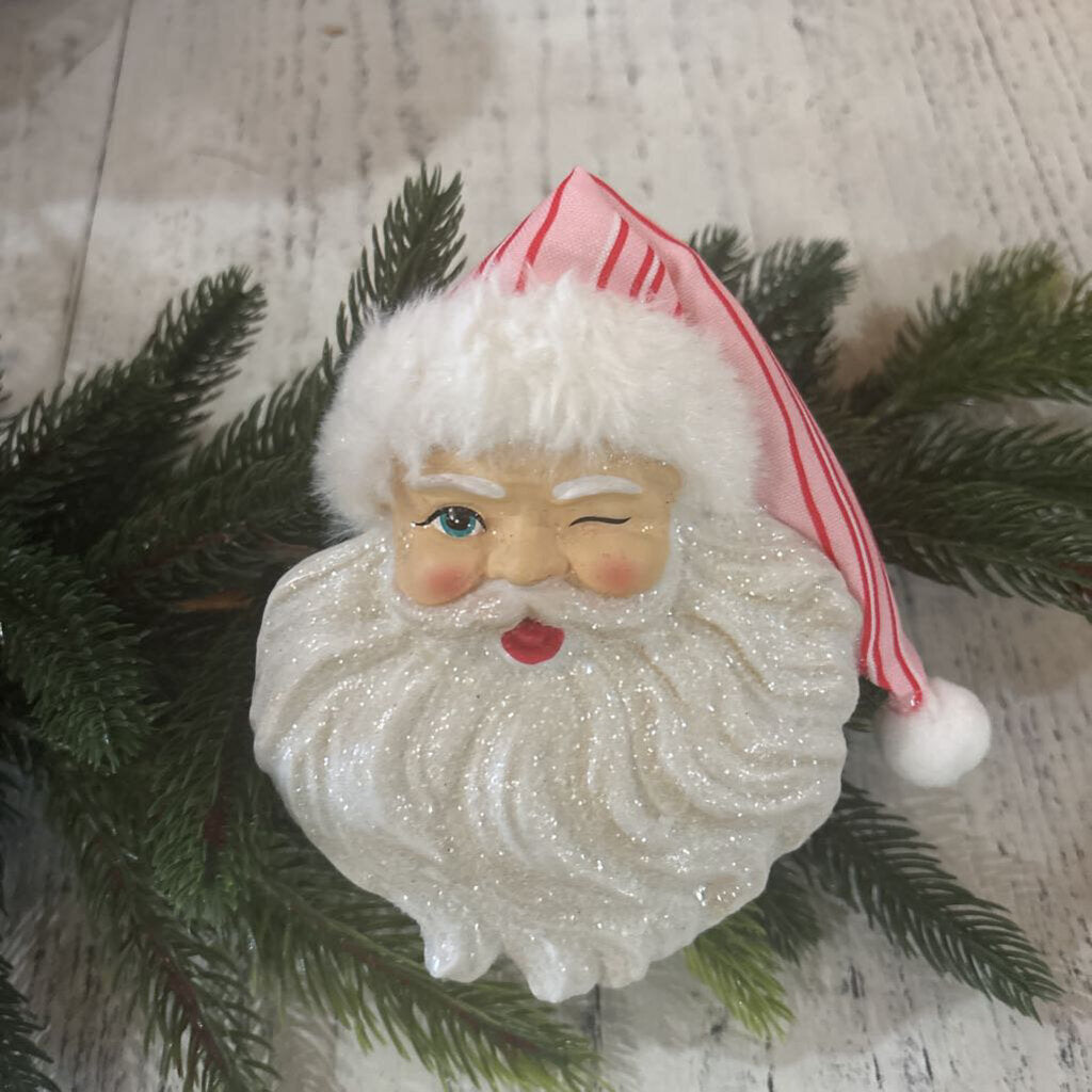 PINK HAT SANTA ORNAMENT