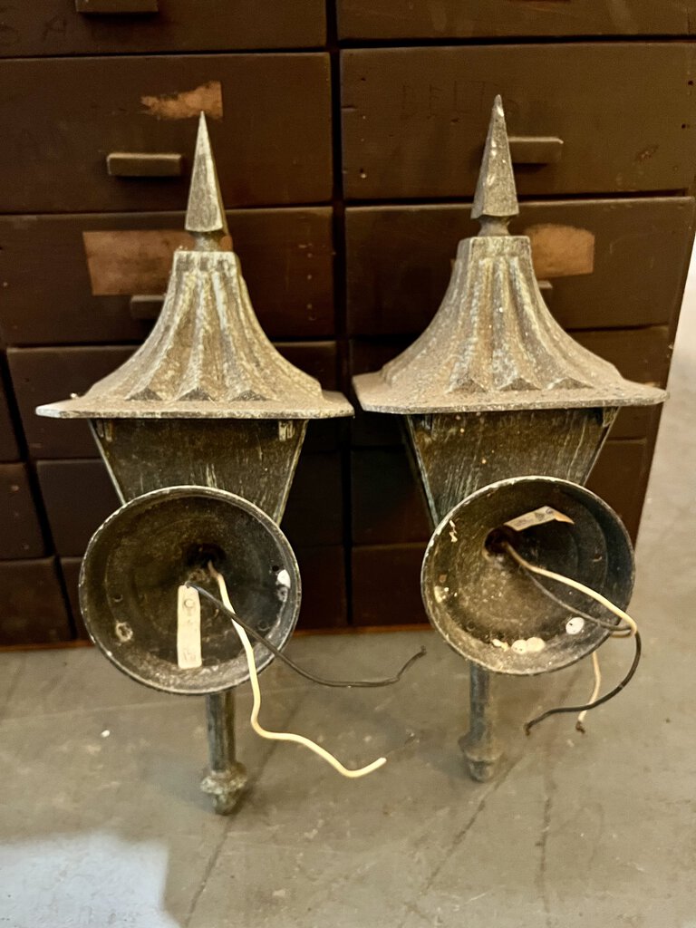 PAIR VINTAGE POLE LIGHTS