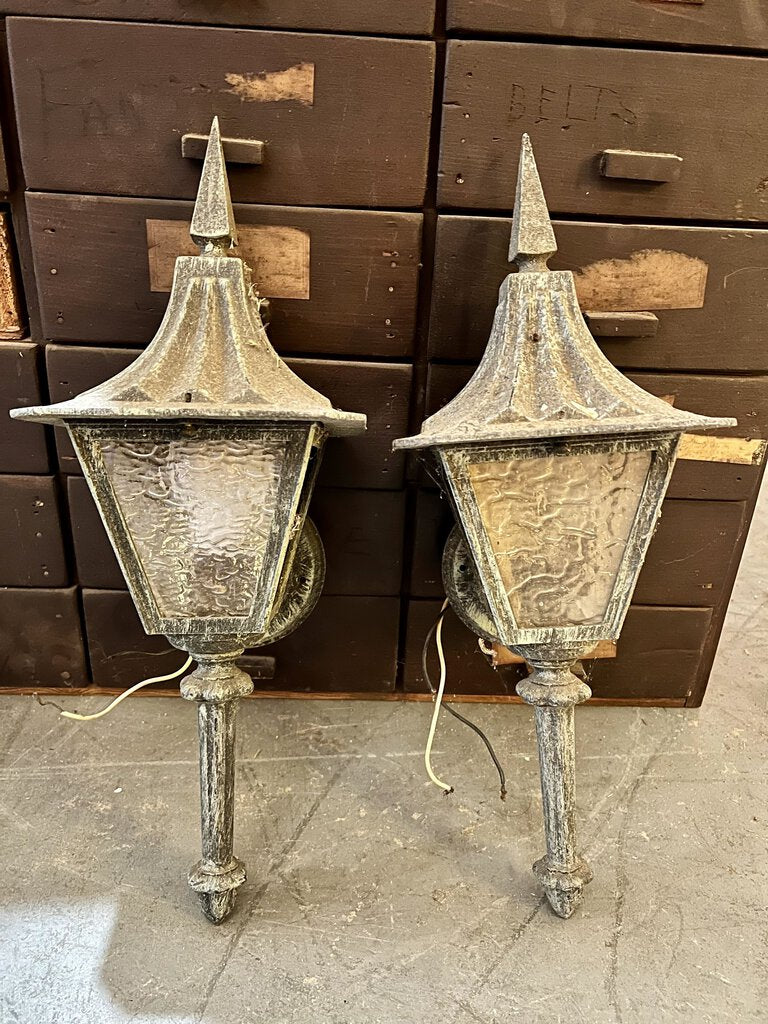 PAIR VINTAGE POLE LIGHTS