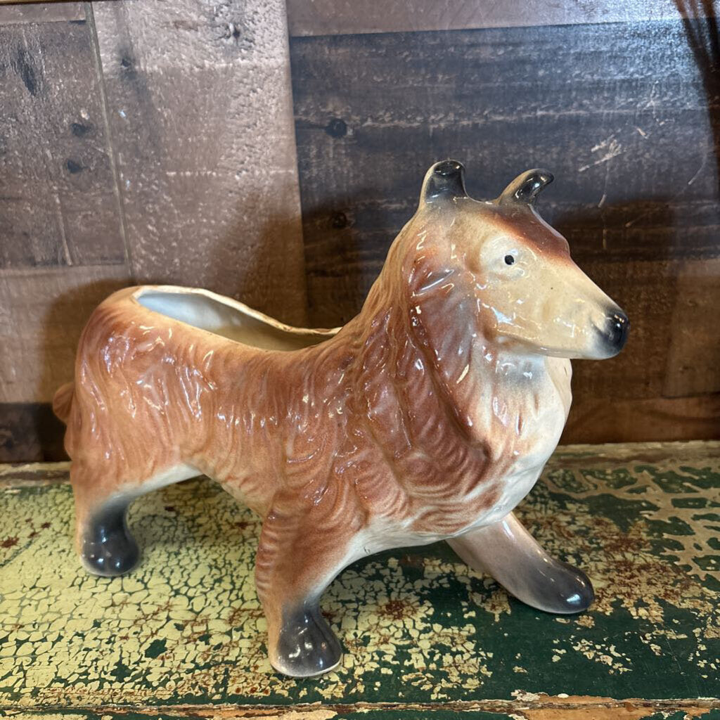 COLLIE CERAMIC PLANTER