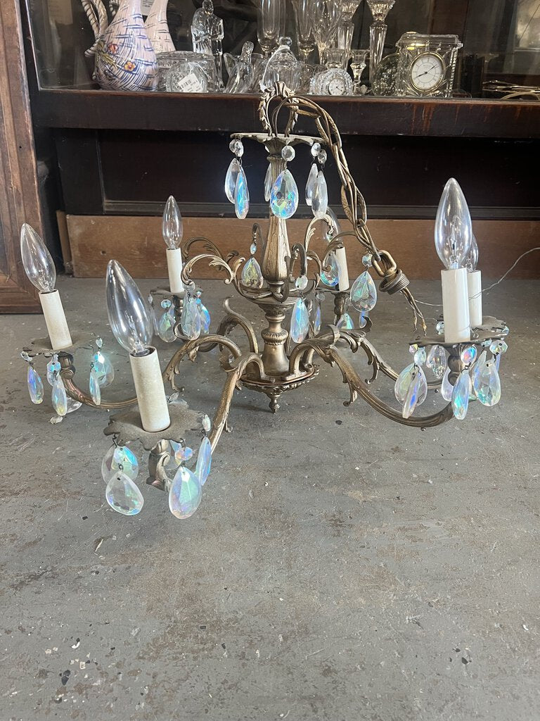 CHANDELIER W/ IRIDESCENT PRISIMS