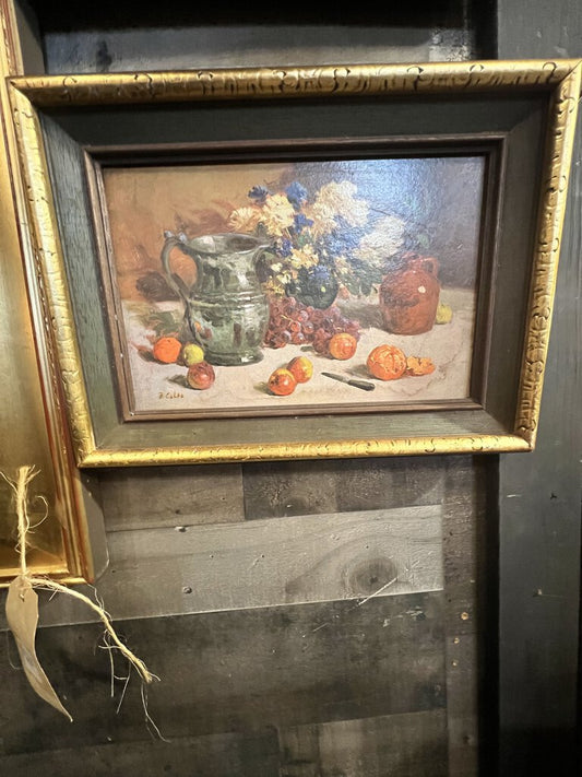 GOLD FRAME STILL LIFE TABLESCAPE PRINT