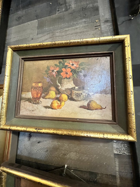 GOLD FRAME STILL LIFE TABLESCAPE