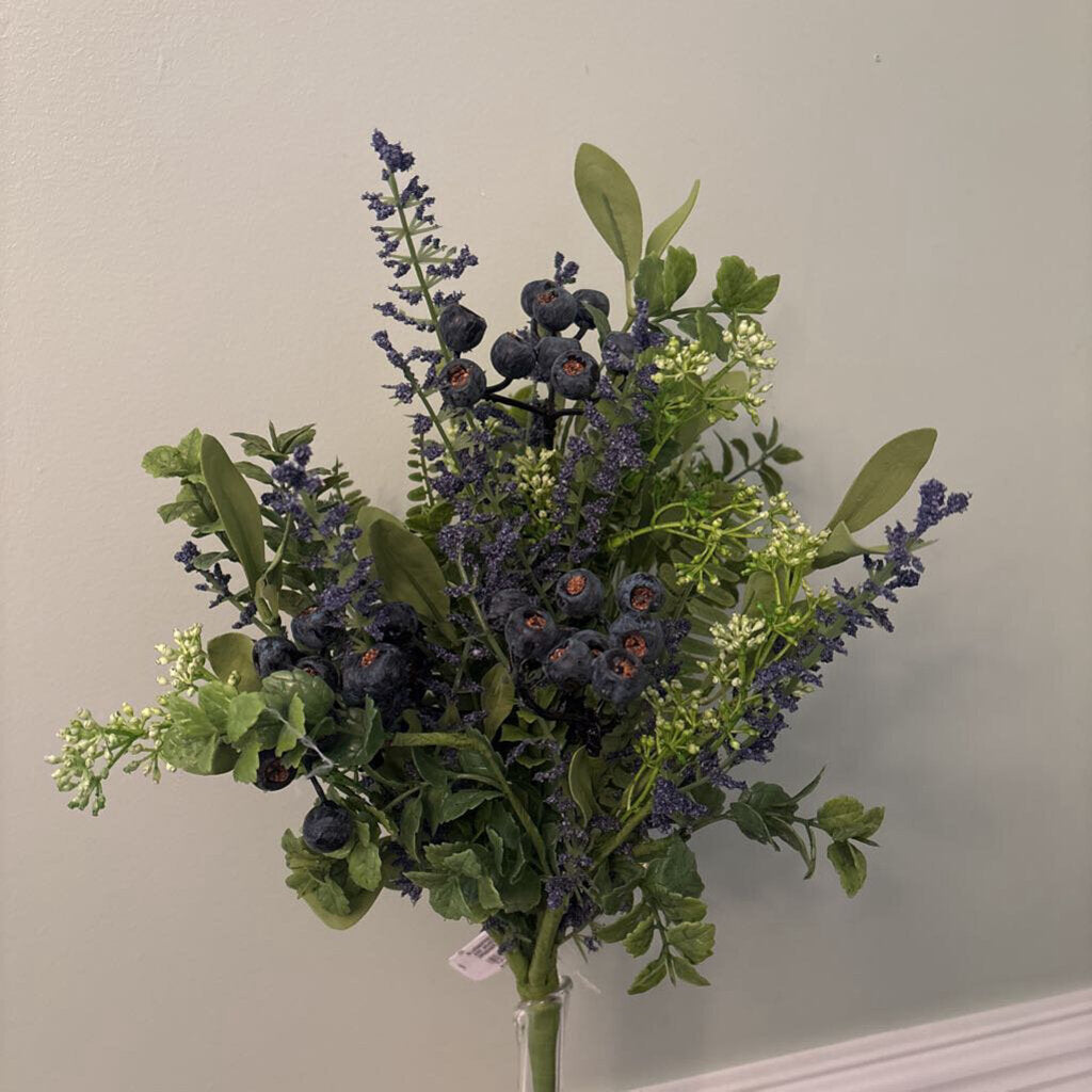 BLUEBERRIES AND GREENERY