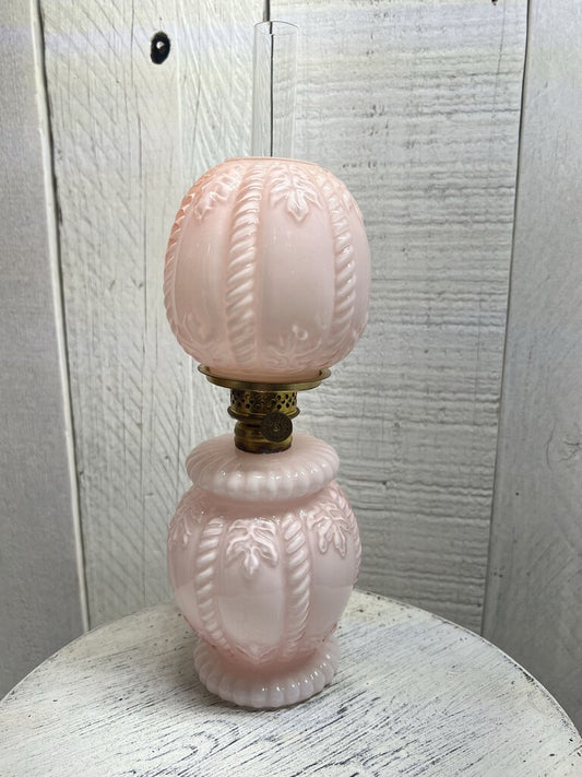 VINTAGE SATIN GLASS HURRICANE LAMP