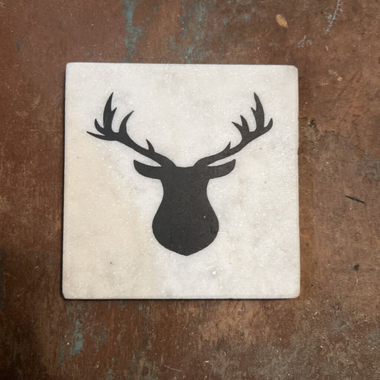 MARBLE COASTER SET WITH ANTLERS